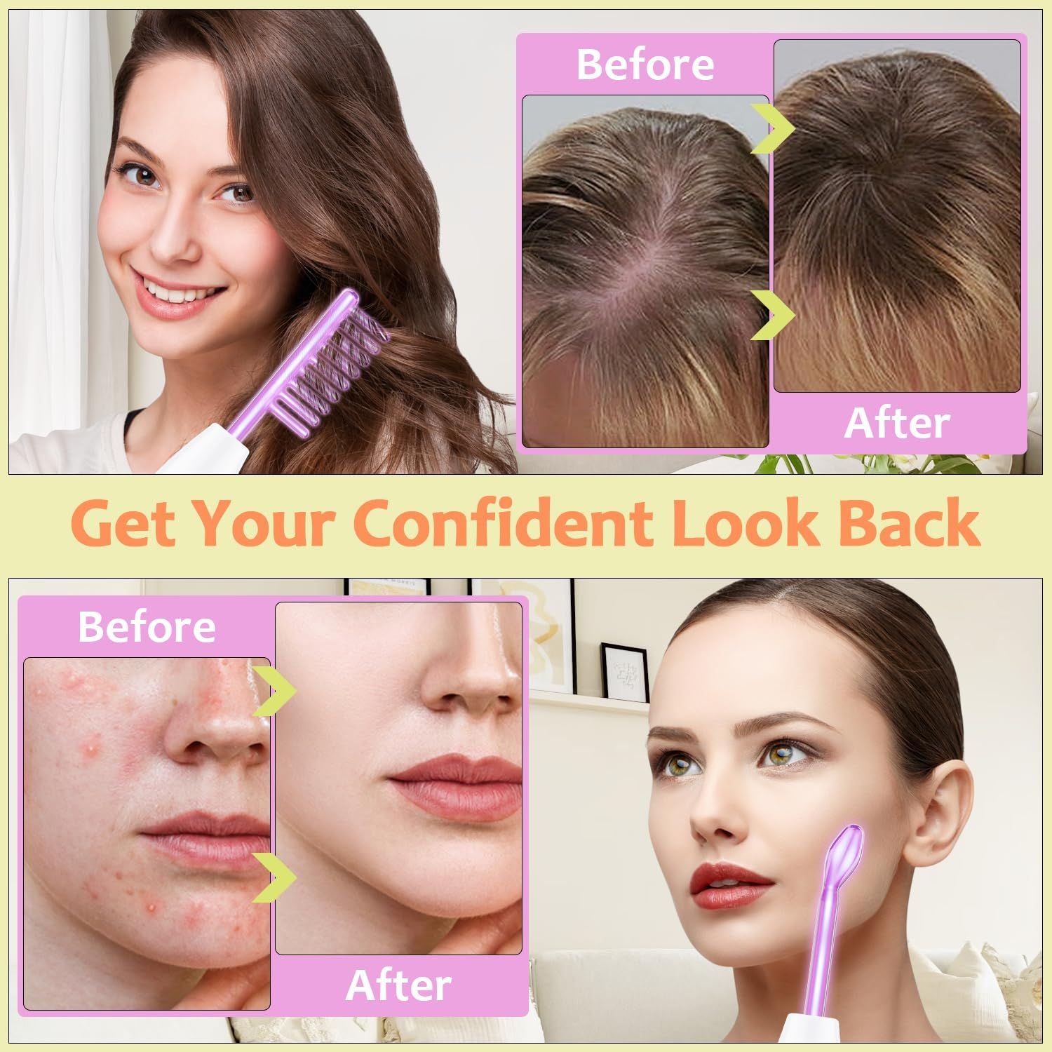 High Frequency Wand 'C Violet Portable Skin Therapy Machine