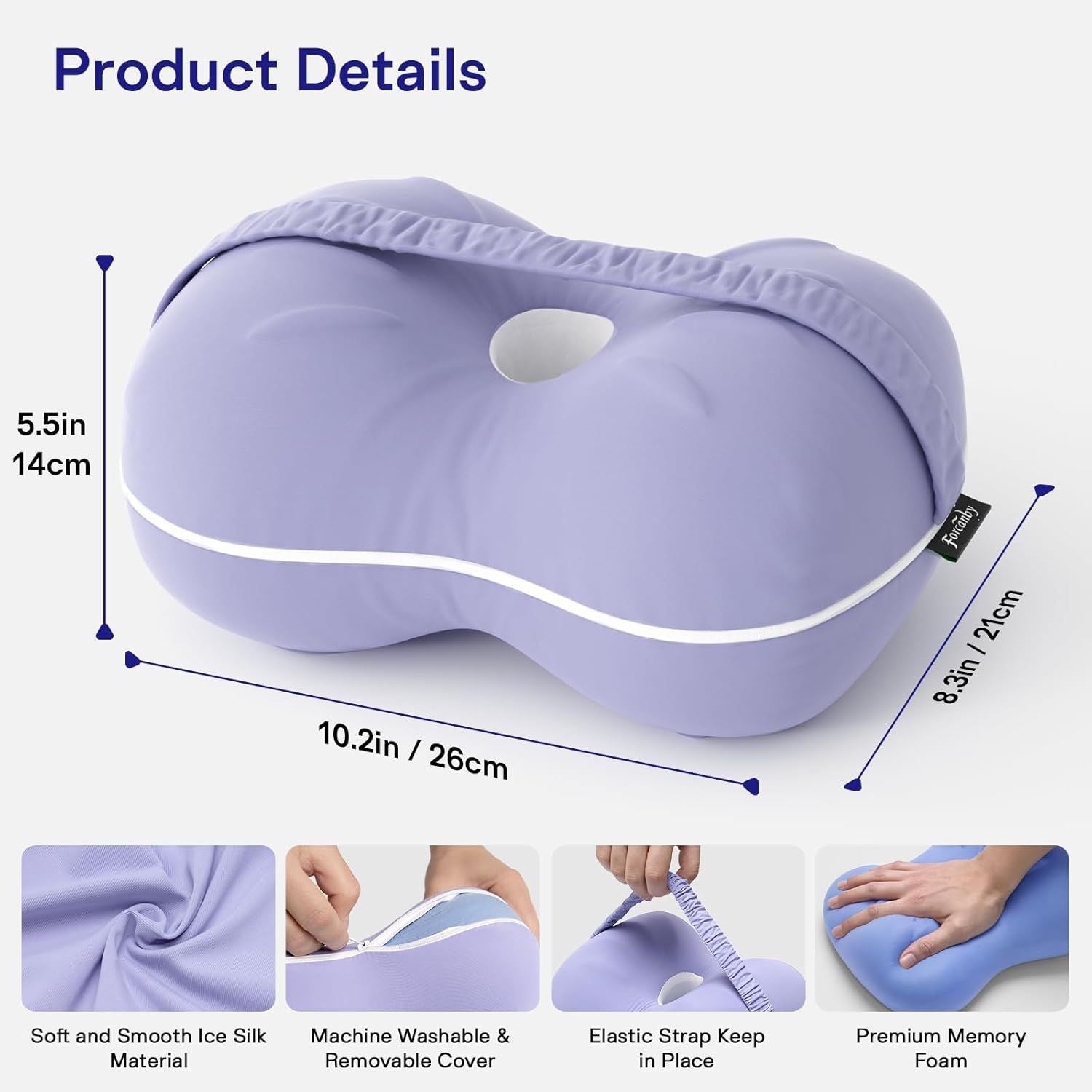 Smooth Spine Alignment / knee Memory Foam Pillow for Back Hip Pain, Spine Aligning, Sciatica, Surgery Recovery, Pregnancy