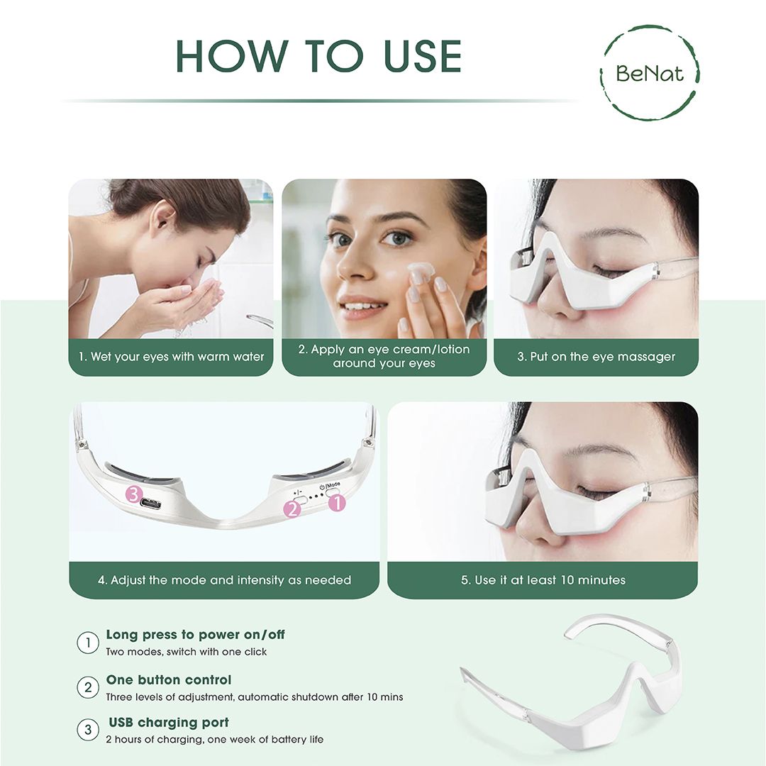 Under-Eye Red Light Therapy Skin Rejuvenation and Relaxation Massager