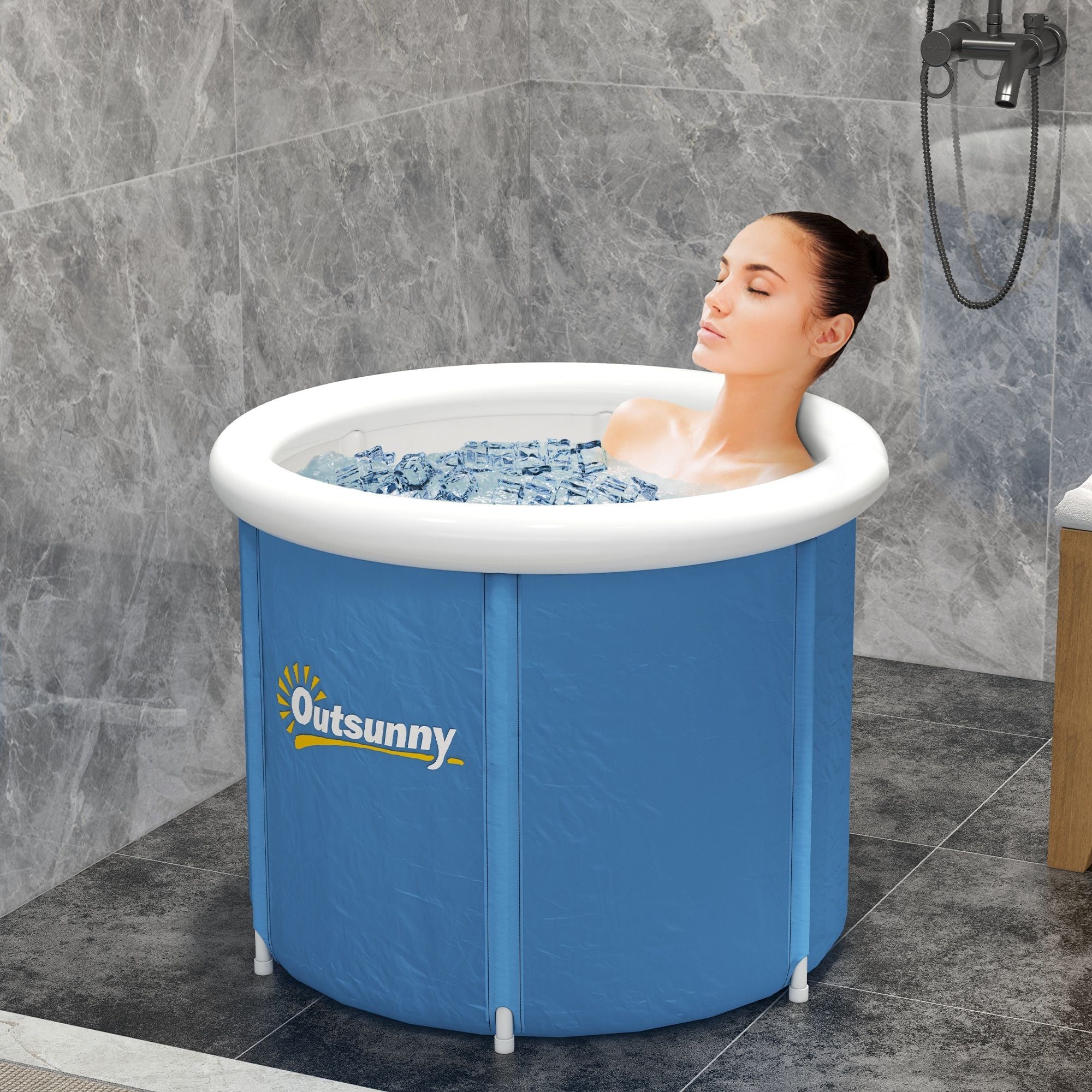 Portable Cold Plunge Tub - Ice Bath Cold Water Therapy Tub with Thermo Lid
