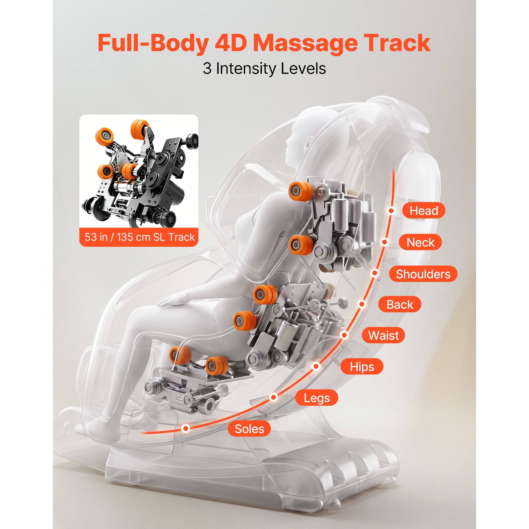 4D Zero-Gravity Full Body Massage Chair with Extendable Footrest