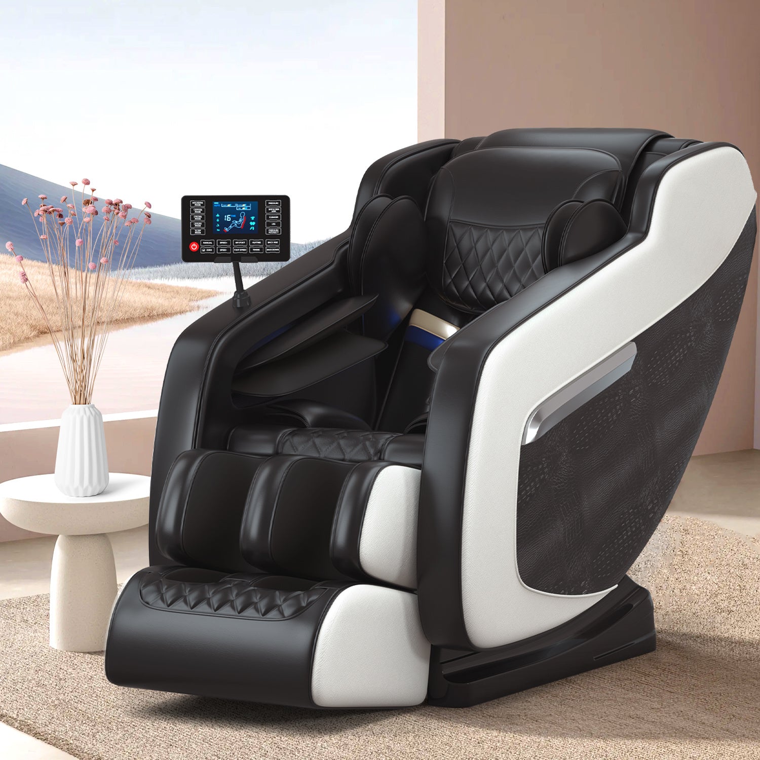 Massage chair, full body zero gravity recliner, with hip heating, foot massage and air massage system.