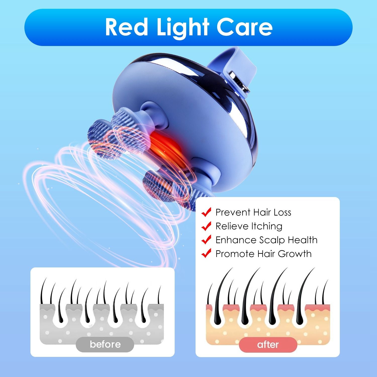 Electric Scalp Massager - Rechargeable Head Mssager IPX7 Waterproof
