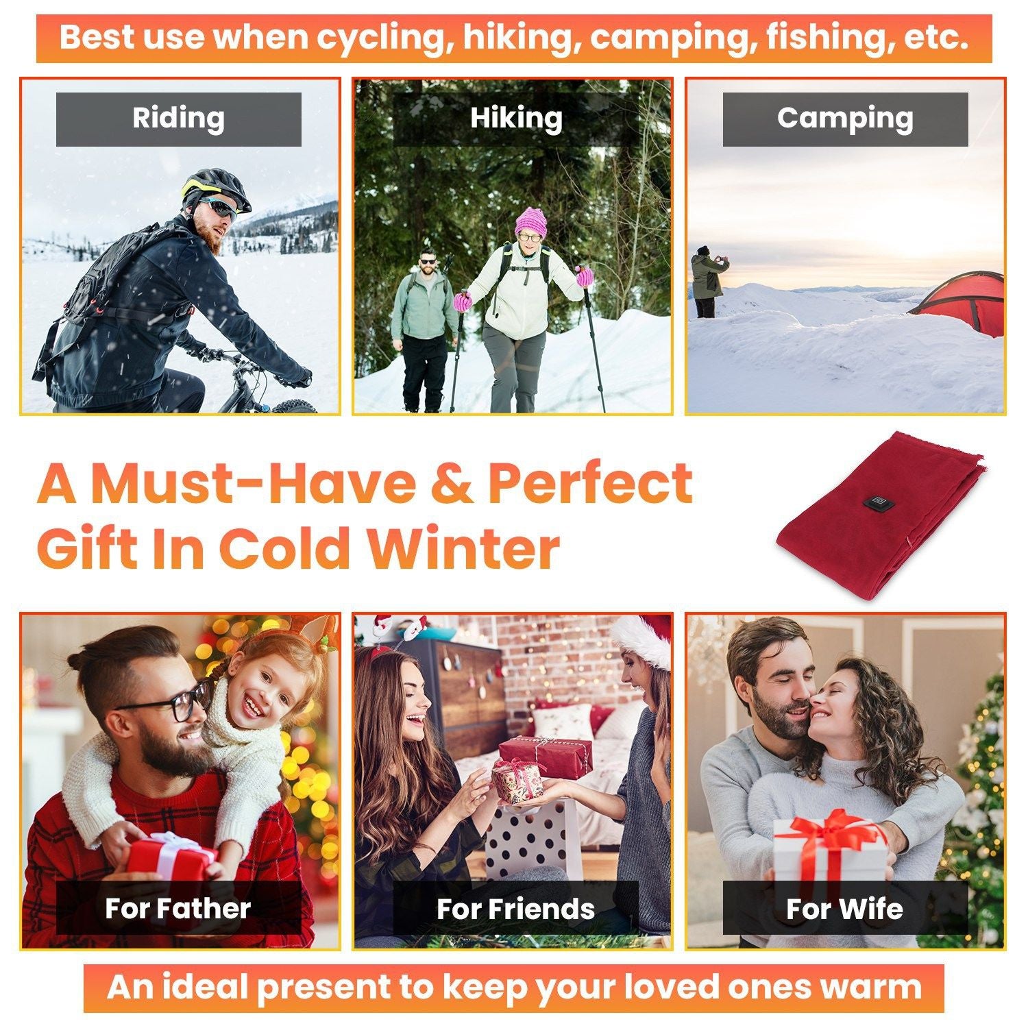 Electric Heated Winter Scarf