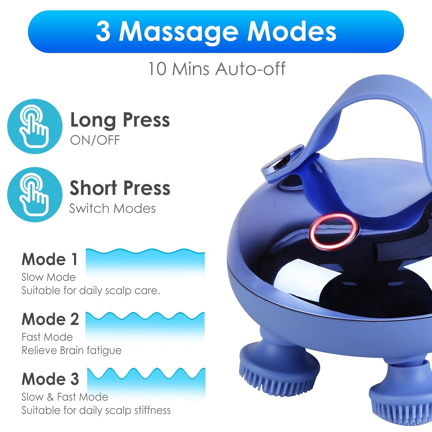 Electric Scalp Massager - Rechargeable Head Mssager IPX7 Waterproof