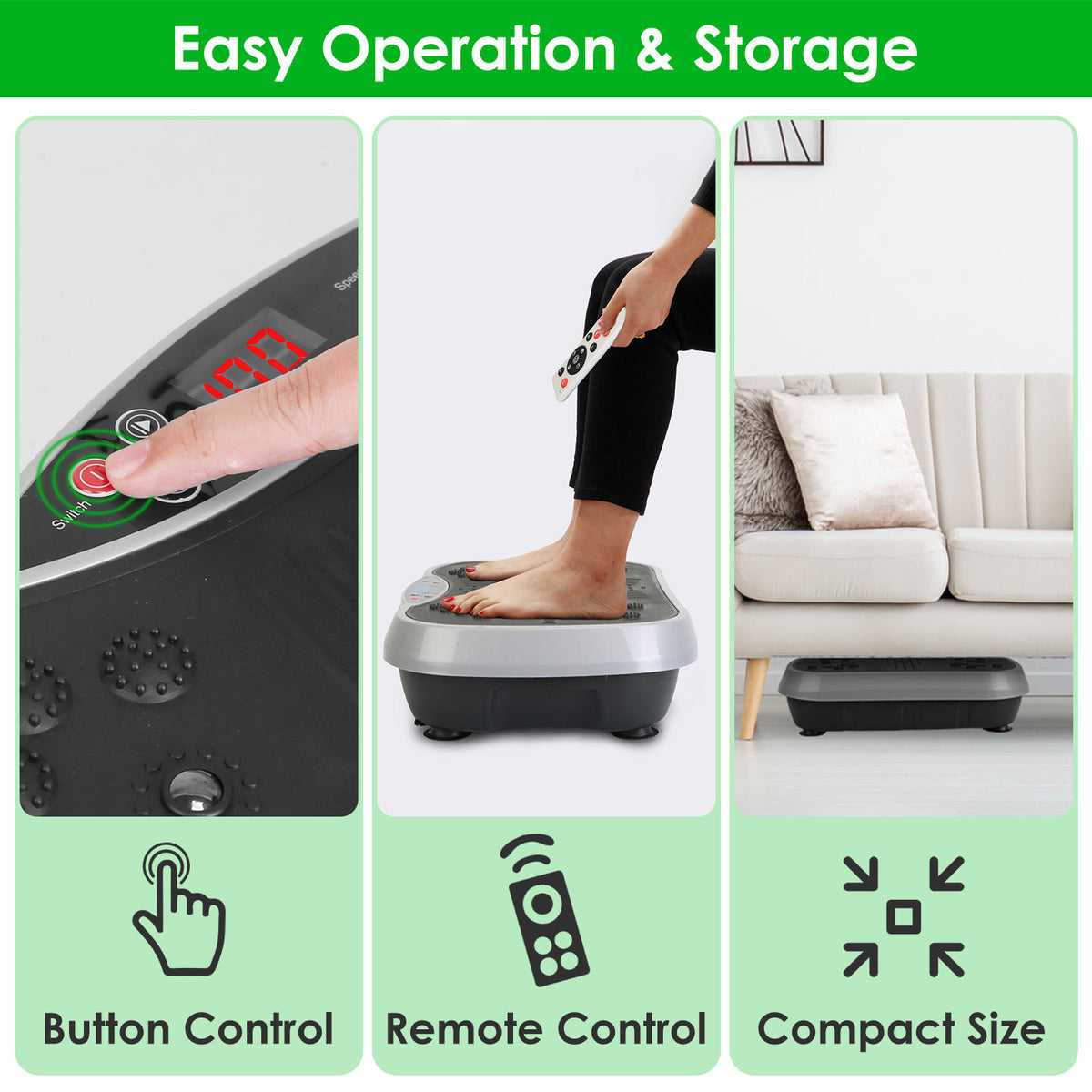 Vibration Plate Exercise Machine With Resistant Bands / Remote Control