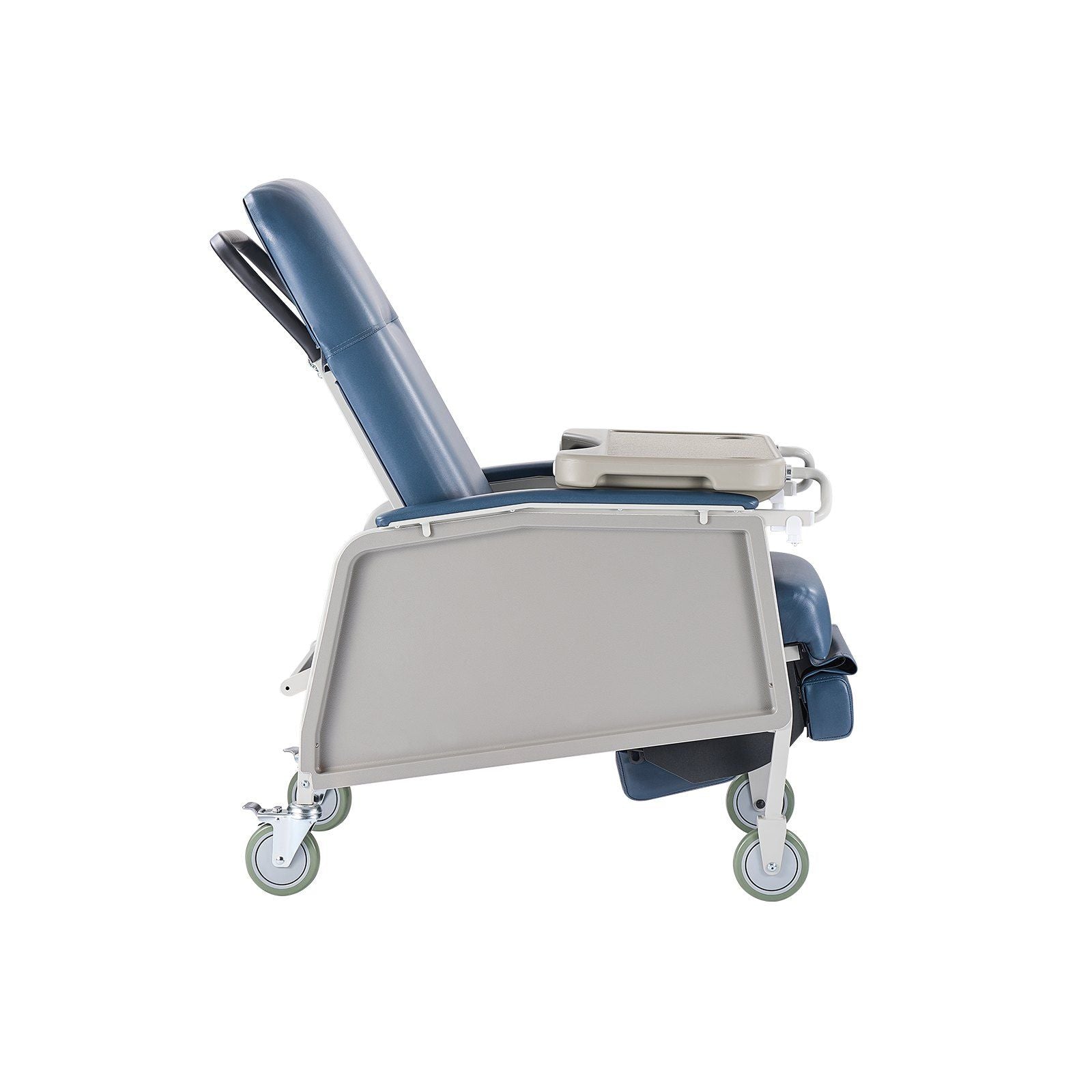 Geriatric Chair Recliner with Tray & 4 Wheels