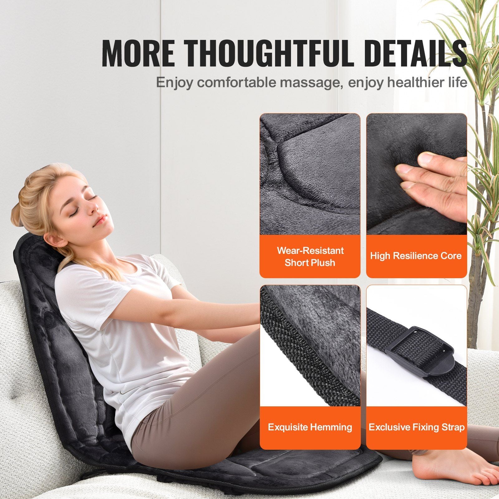 Heated Vibrating Massage Seat - Mat with 5 Modes & 4 Intensities