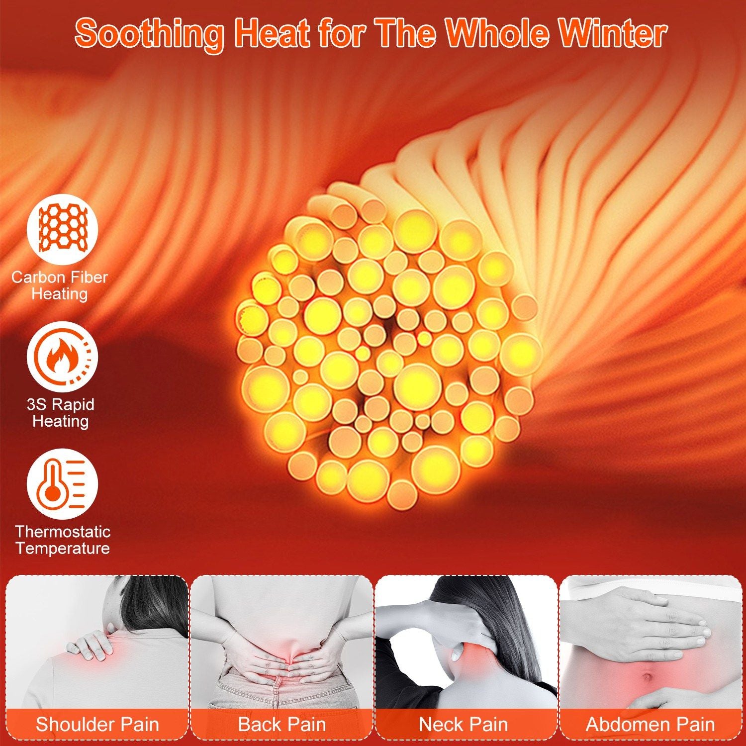 Heated Vest Men/Women with 23 Heating Zones, and 3 Heat Levels