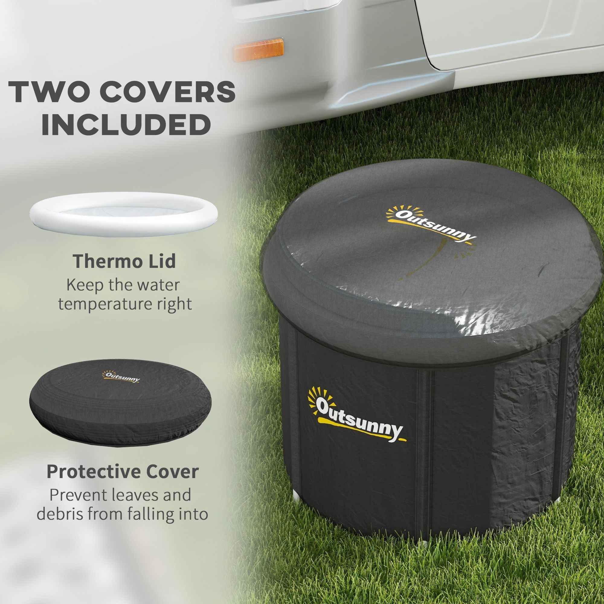 Outdoor Portable Cold Plunge Tub with Thermo Lid (79 Gallon)