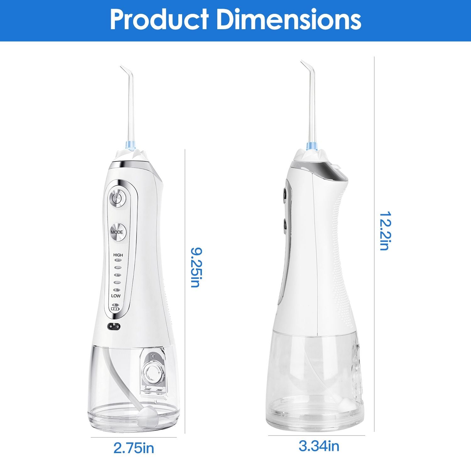 Cordless Rechargeable Dental Oral Irrigator IPX7