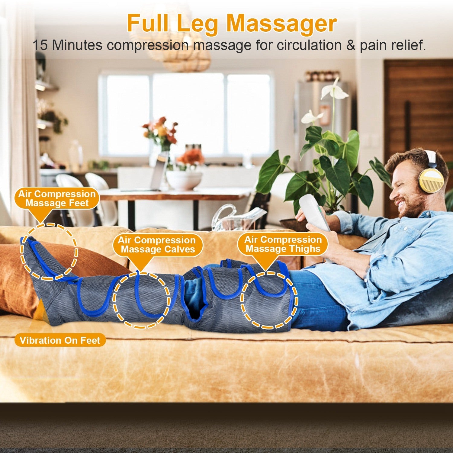 Leg Massager Air Compression Calf, Feet, Thigh, Foot.