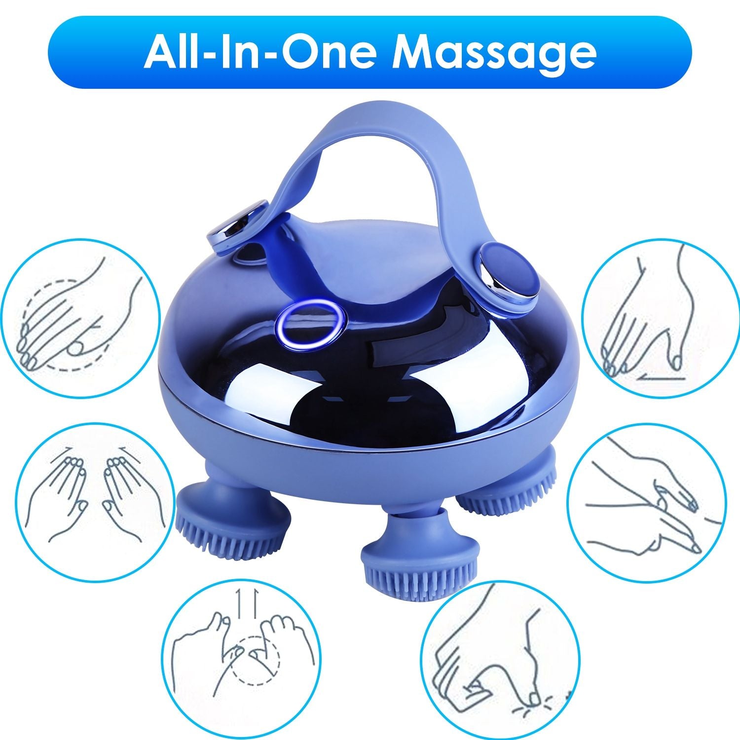 Electric Scalp Massager - Rechargeable Head Mssager IPX7 Waterproof