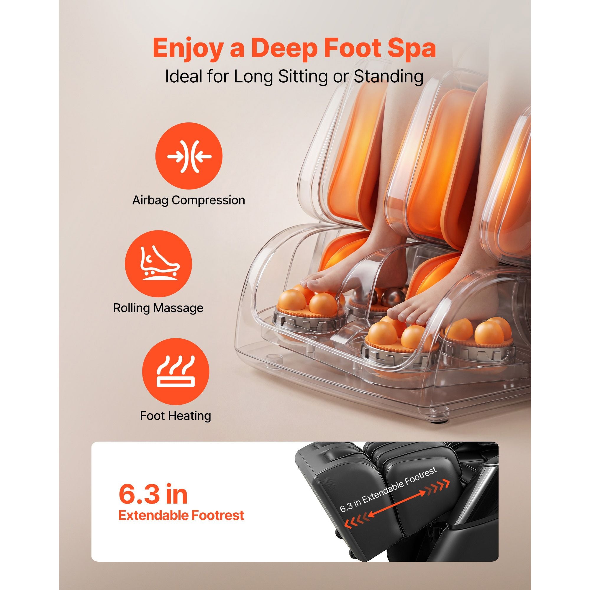 4D Zero-Gravity Full Body Massage Chair with Extendable Footrest