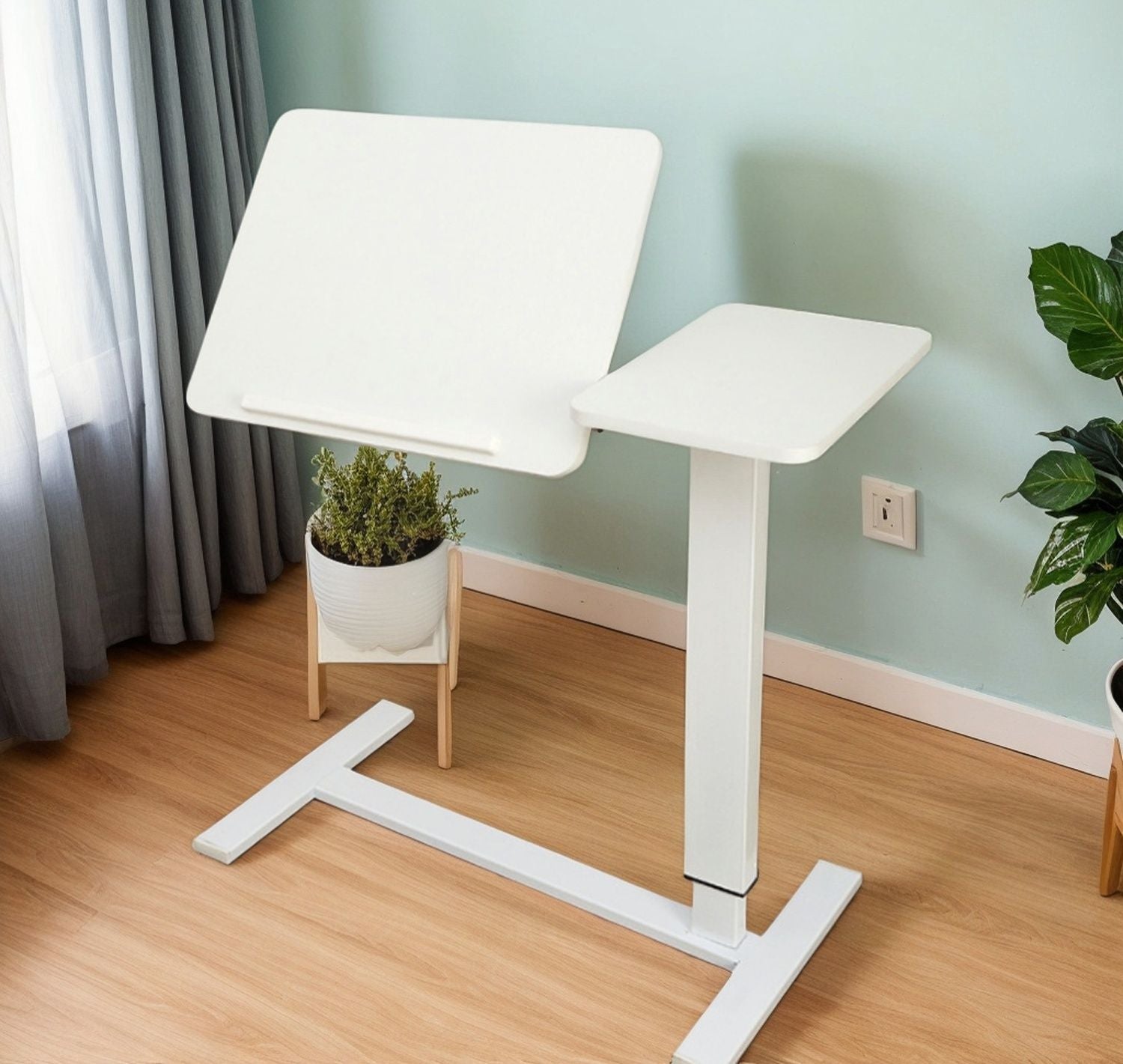 Folding Overbed - Bedside Desk / Table (white)