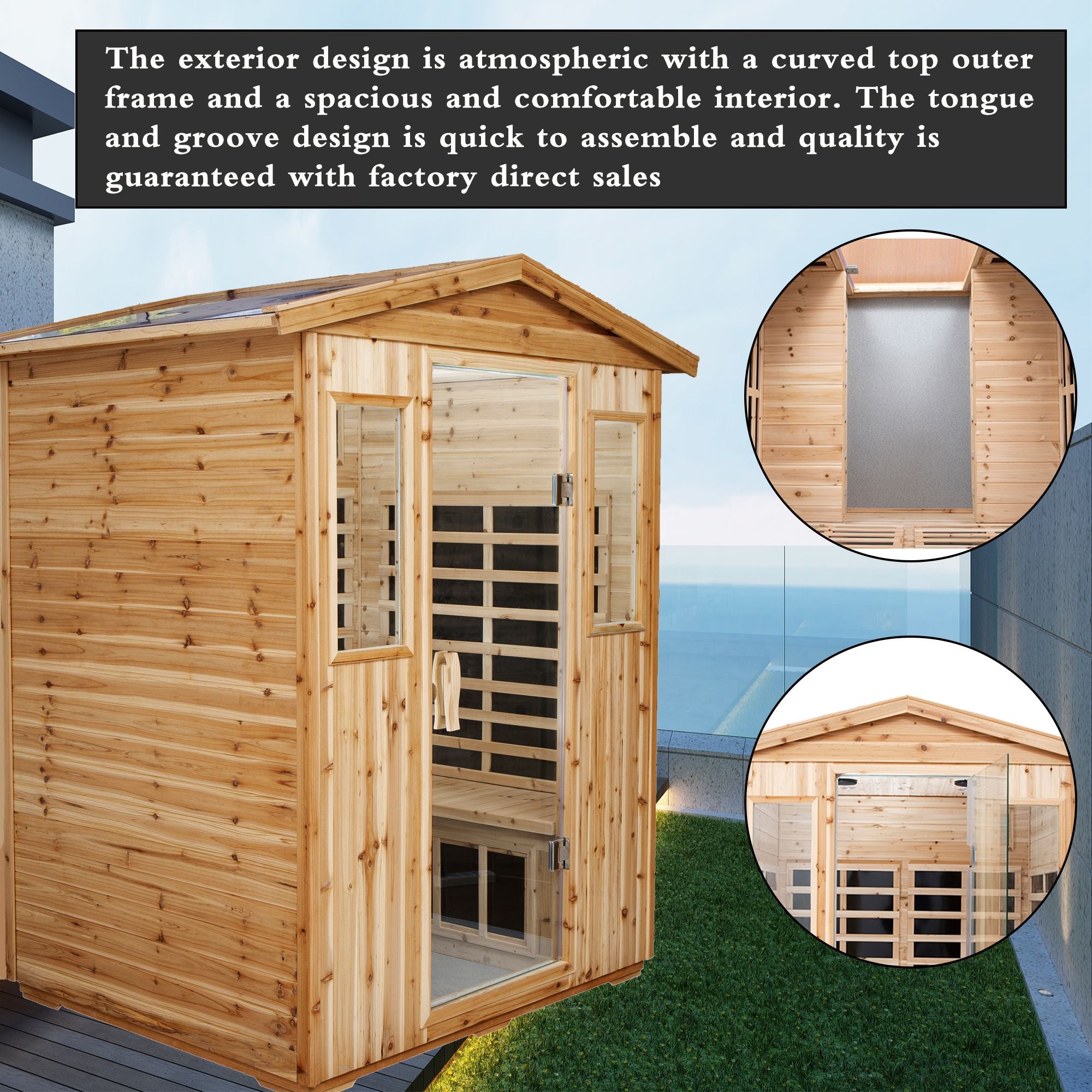 Four person Far-Infrared Outdoor Sauna Room