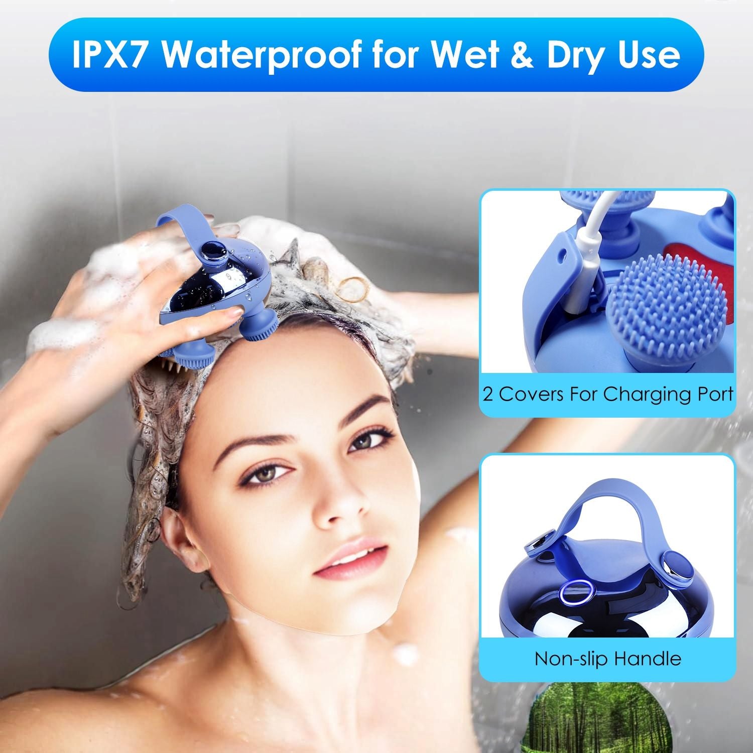 Electric Scalp Massager - Rechargeable Head Mssager IPX7 Waterproof