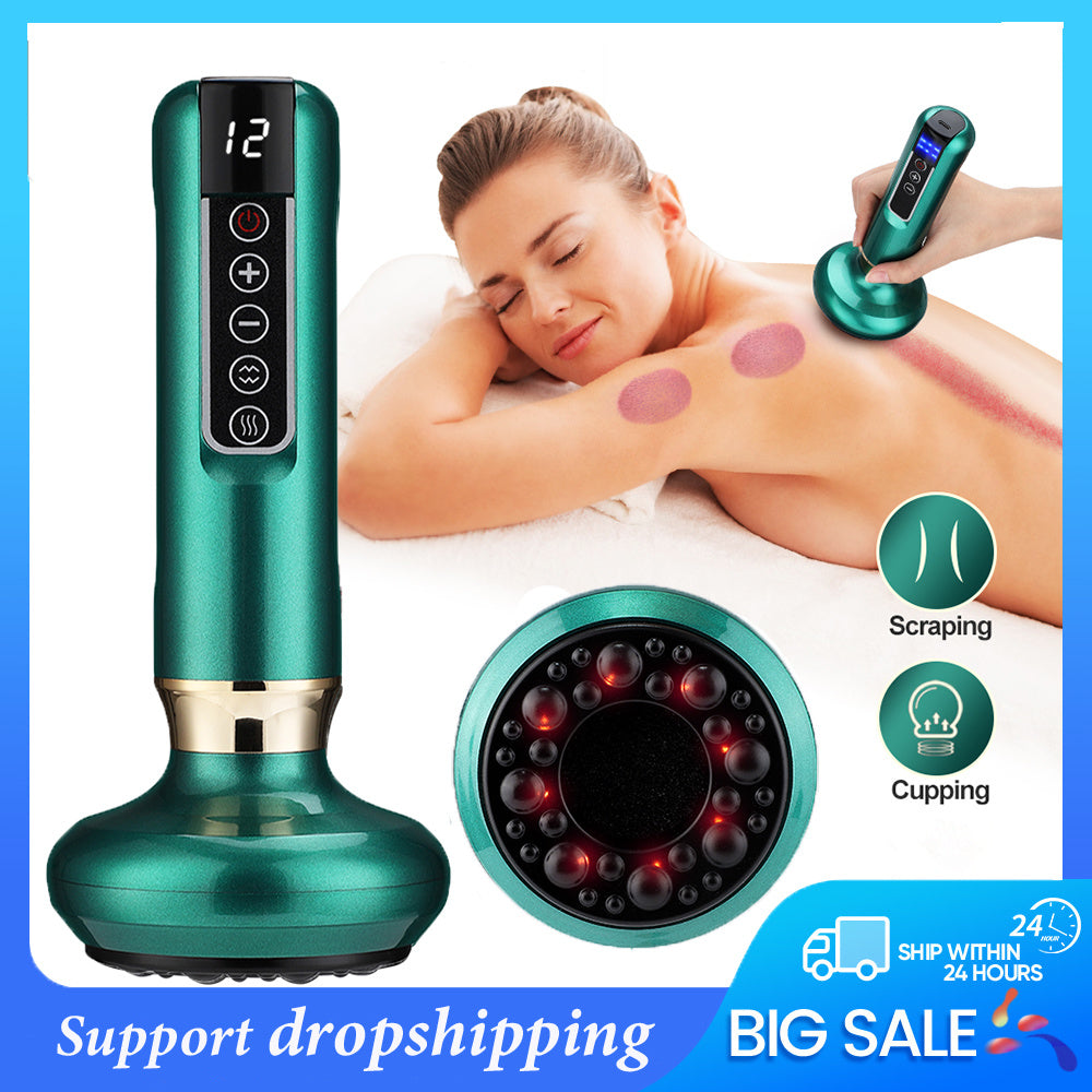 Electric Cupping Massager. Vacuum GuaSha Suction Cup. Anti Cellulite, Beauty Health Scraping Infrared Heat, Slimming Massage Therapy