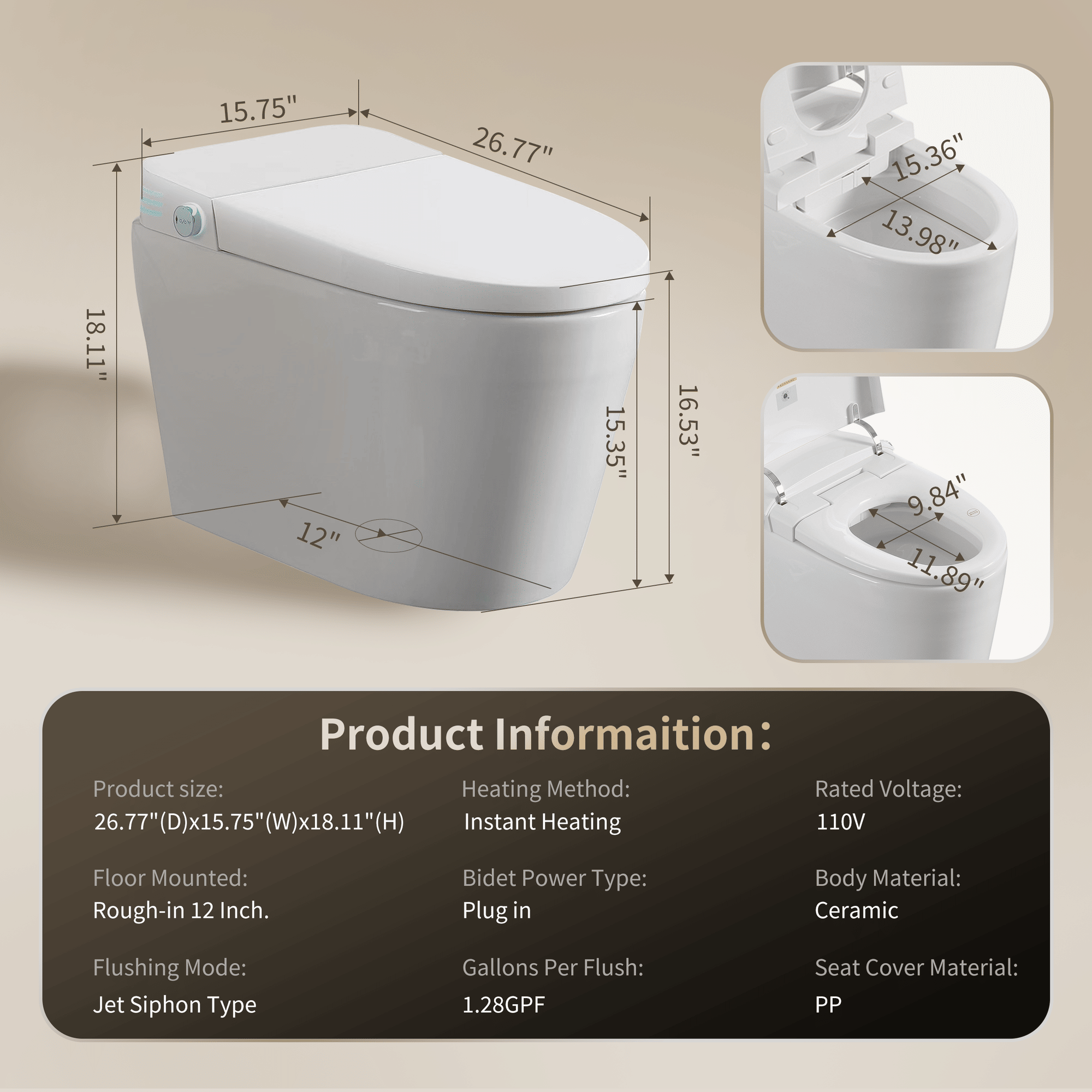 Smart One-piece Toilet-Bidet