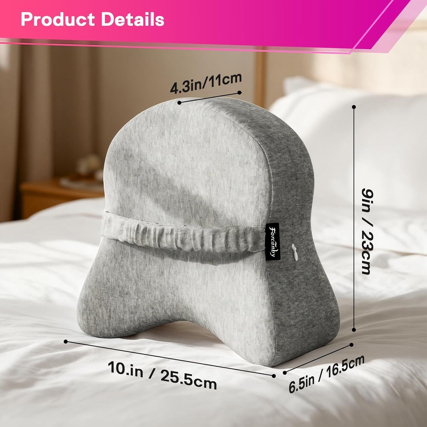Smooth Spine Alignment / knee Memory Foam Pillow for Back Hip Pain, Spine Aligning, Sciatica, Surgery Recovery, Pregnancy