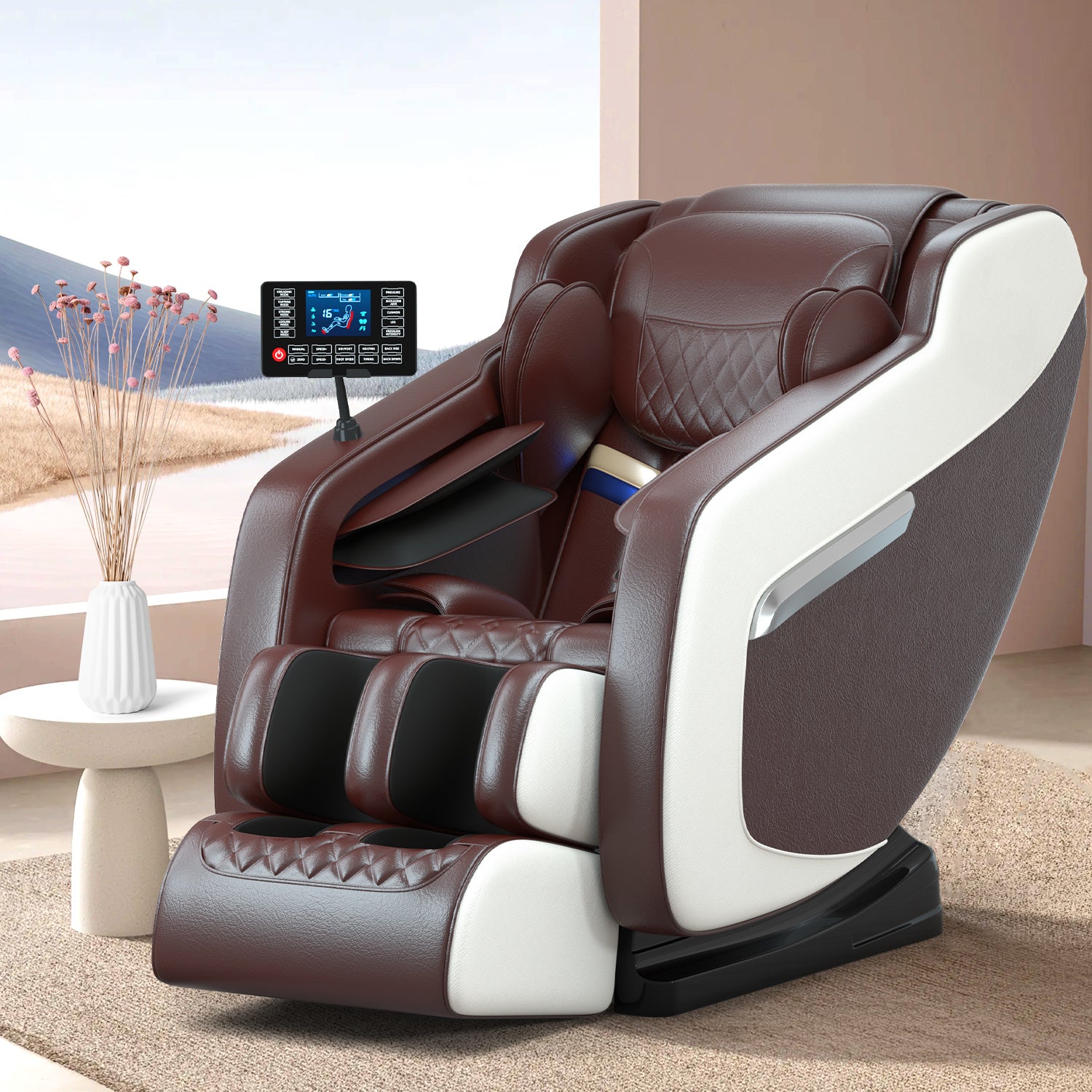 Massage chair, full body zero gravity recliner, with hip heating, foot massage and air massage system.