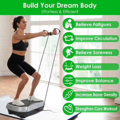 Vibration Plate Exercise Machine With Resistant Bands / Remote Control
