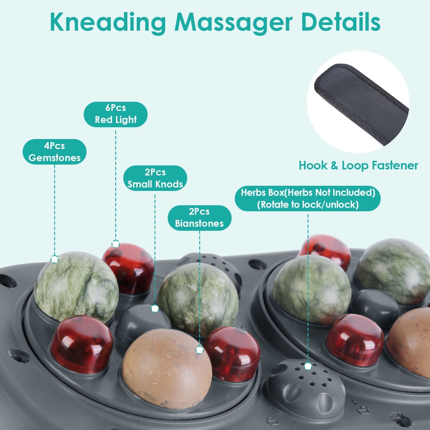 Red Light Heating Abdominal Massager with Real Bian Stone