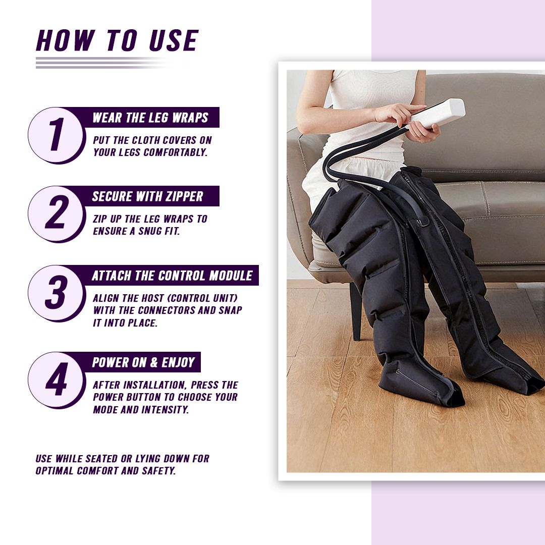 360° Deep Tissue Air Compression Leg Massager Boot