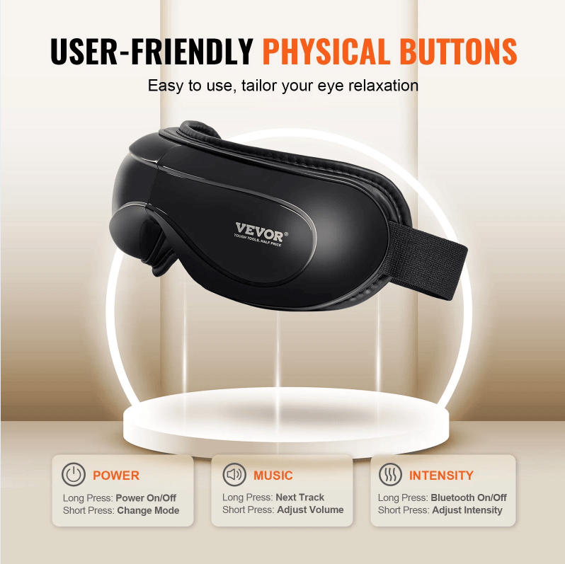 Heated Eye Massager - 5 Modes, Bluetooth Connectivity