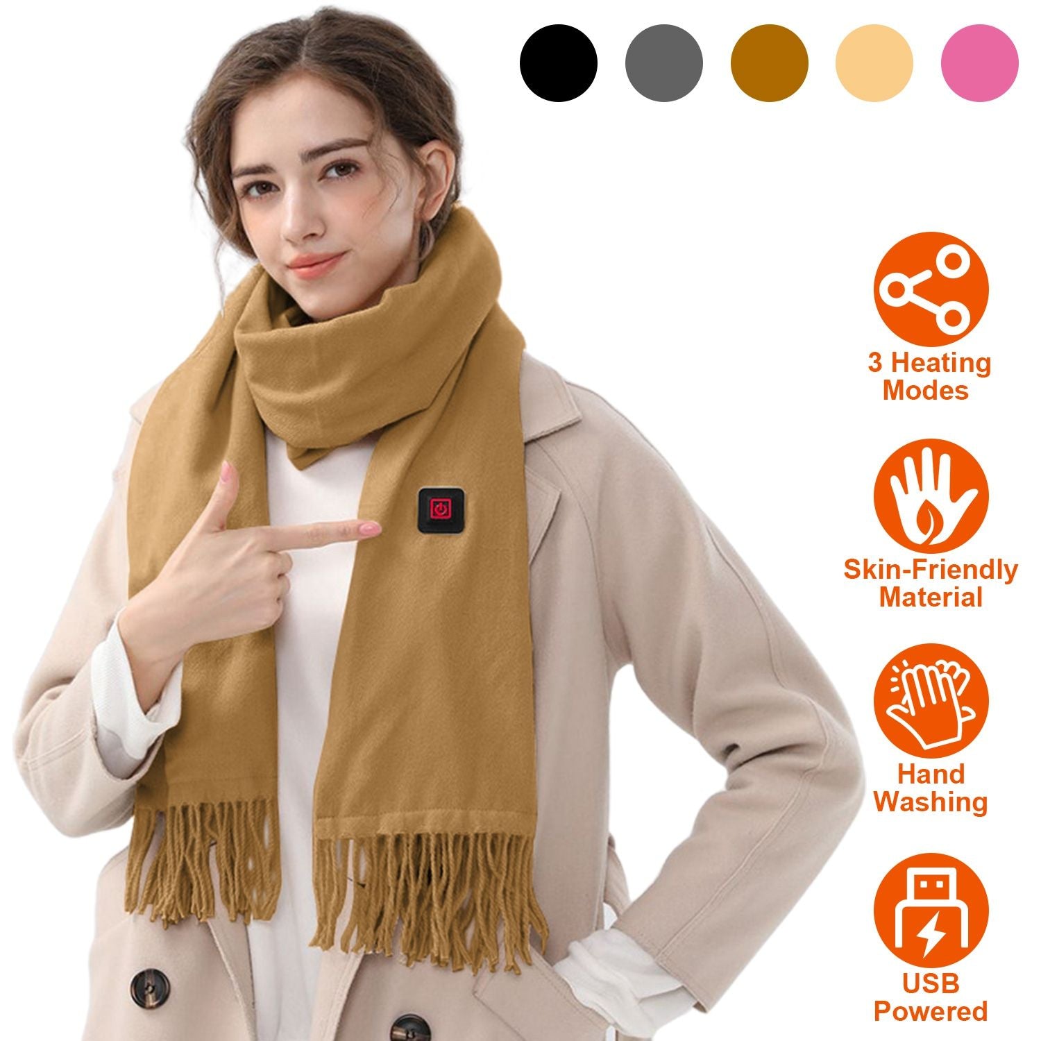 Electric Heated Winter Scarf/Shawl USB - Heating Neck Wrap Unisex