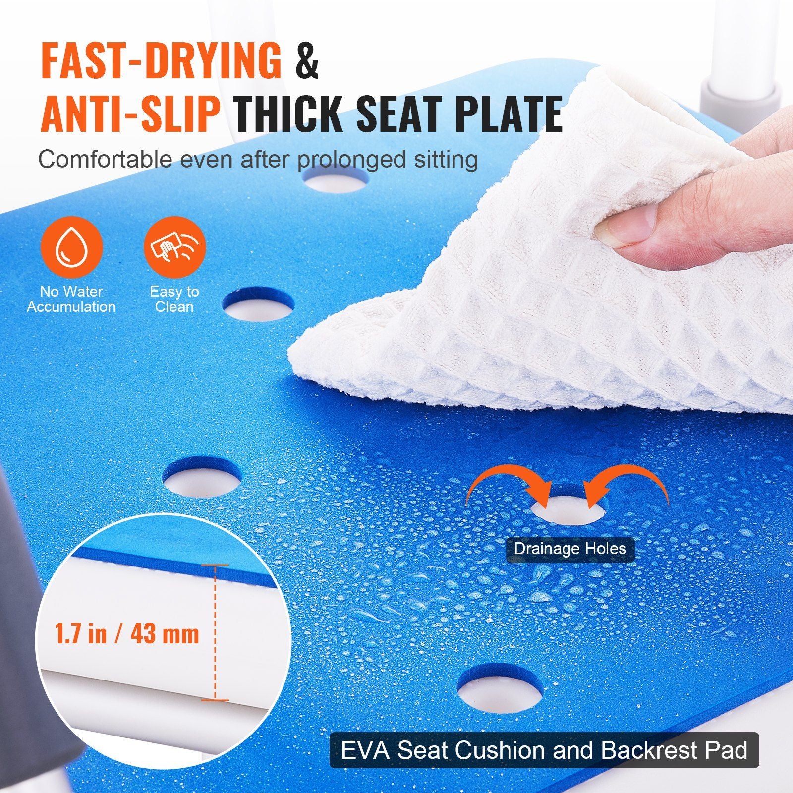 Shower Chair 360° Swivel Bathtub Shower Seat with Pivoting Arms - 400LBS