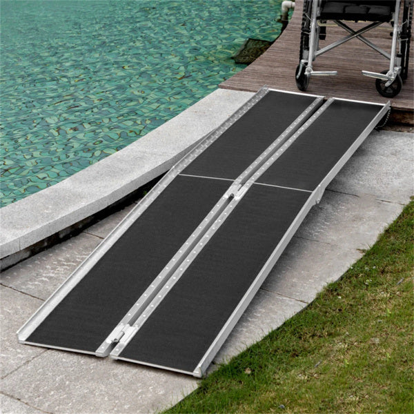 10' Threshold Portable Wheelchair Ramp - Carpeted Foldable Handicap Ramp