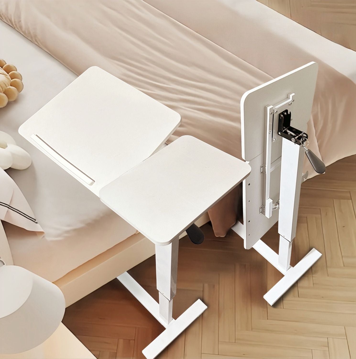 Folding Overbed - Bedside Desk / Table (white)