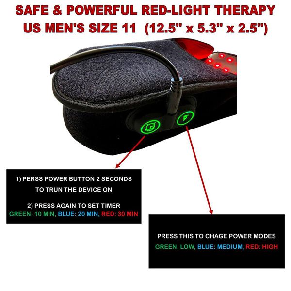 Slippers LED Infrared Red Light Therapy - Foot Neuropathy