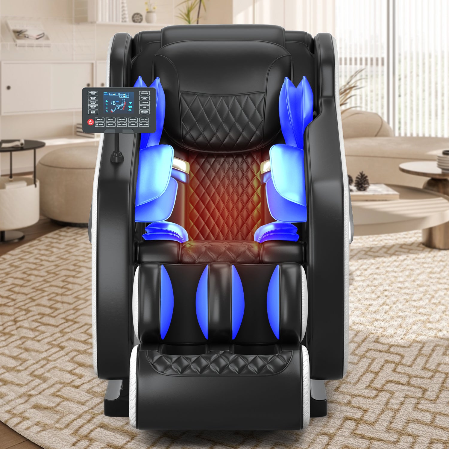 Massage chair, full body zero gravity recliner, with hip heating, foot massage and air massage system.